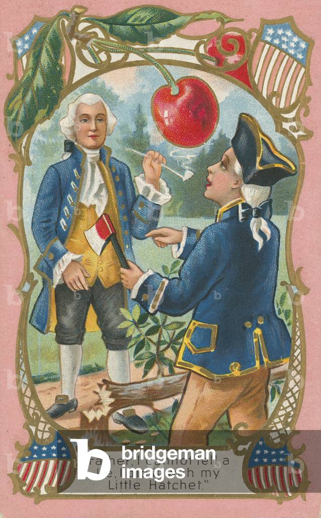 George Washington confessing to his father (colour litho)