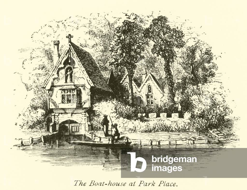 The Boat-house at Park Place (engraving)