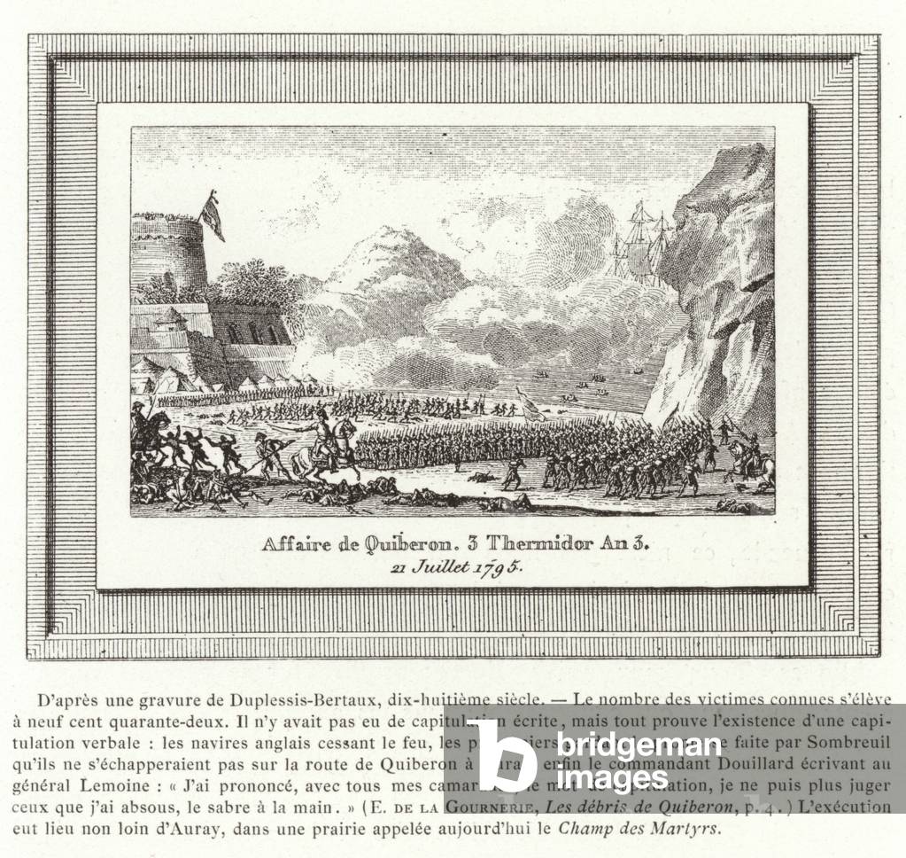 Battle of Quiberon, France, 21 July 1795 (engraving)