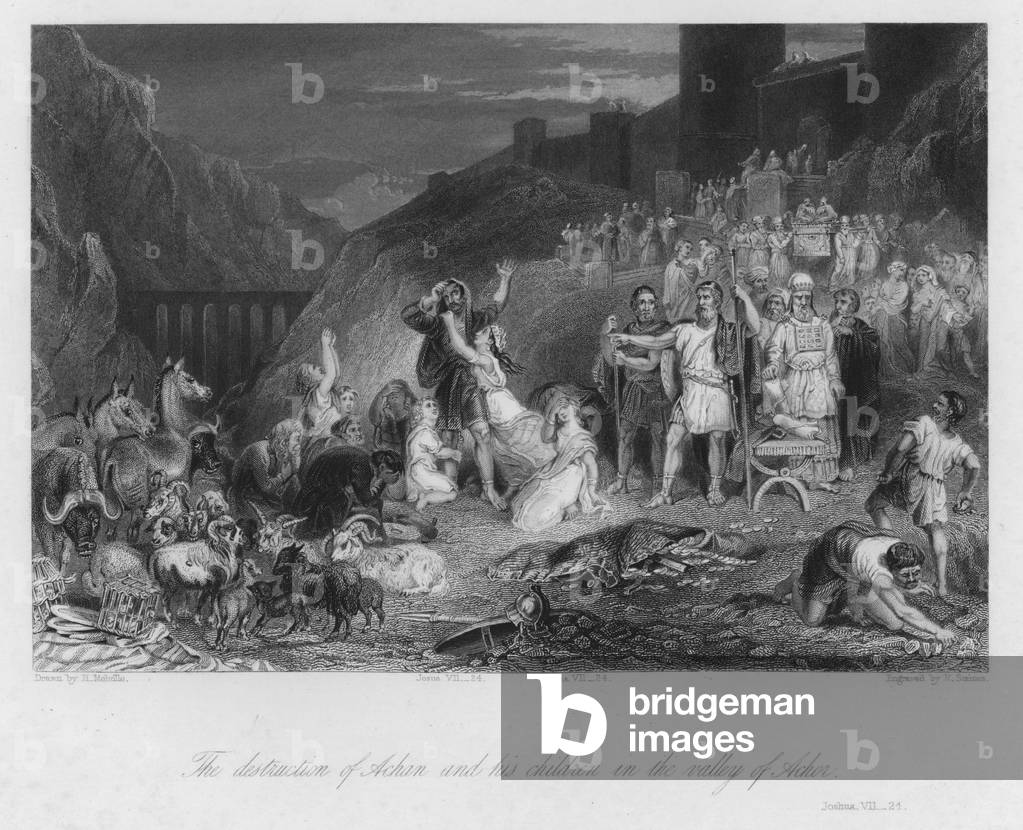 The Conviction of Achan, Joshua VII, 21 (engraving)