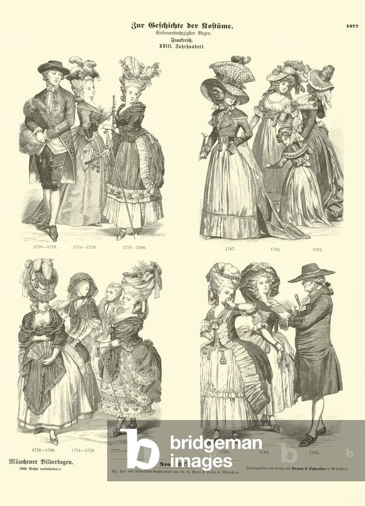 French costumes, 18th Century (engraving)