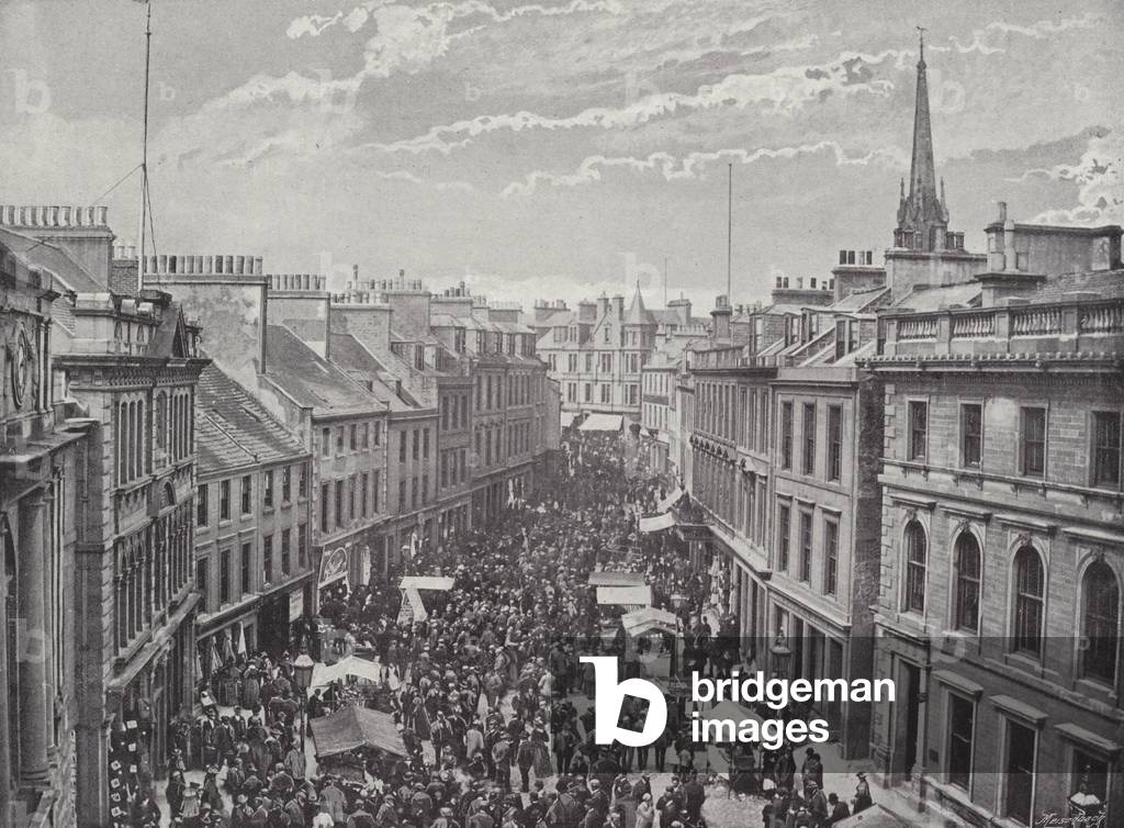 Arbroath, Feeing Saturday (b/w photo)