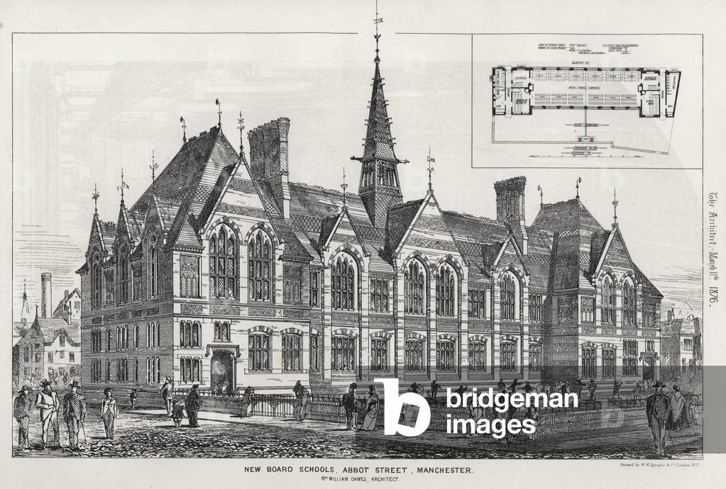 New Board Schools, Abbot Street, Manchester (engraving)