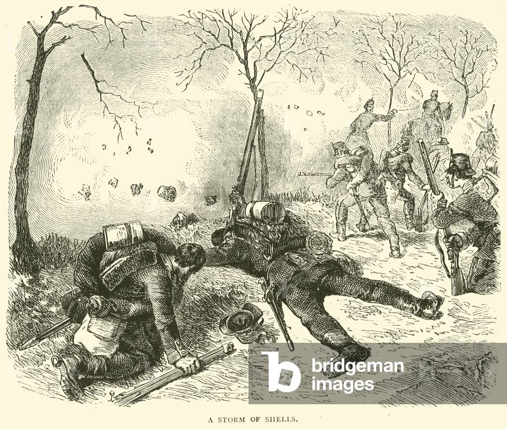 A storm of shells, January 1871 (engraving)