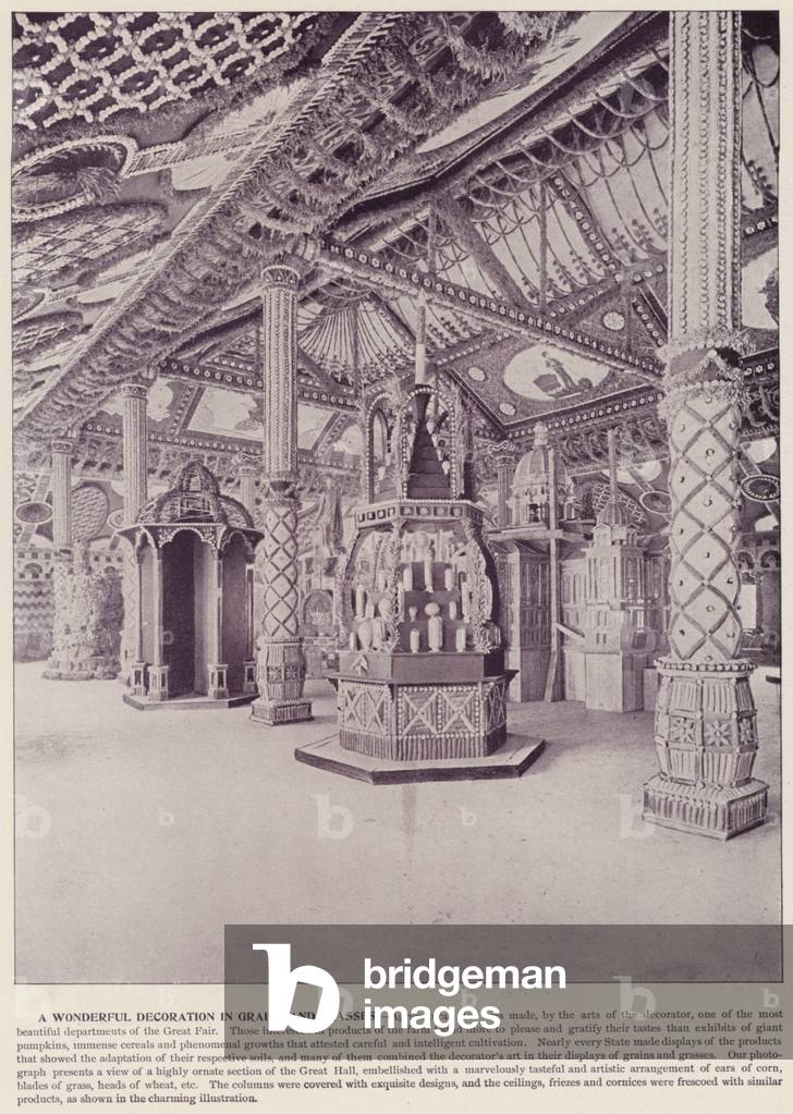Chicago World's Fair, 1893: A Wonderful Decorations in Grains and Grasses (b/w photo)