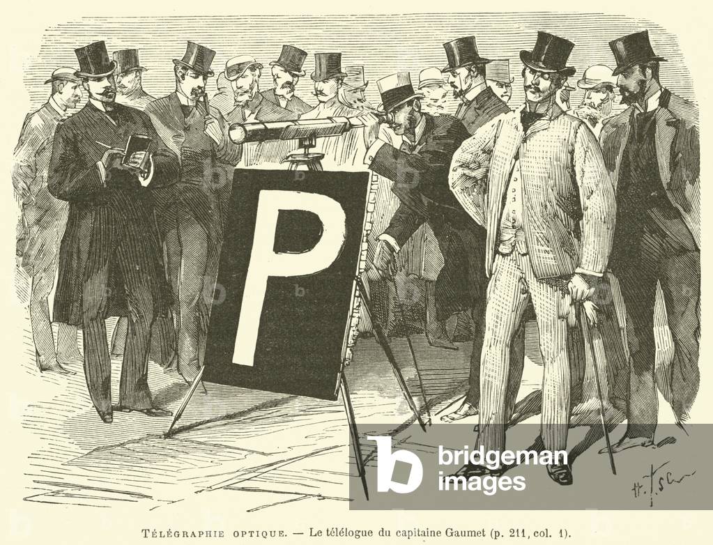 Telegraphie optique, Le telelogue du capitaine Gaumet (engraving)