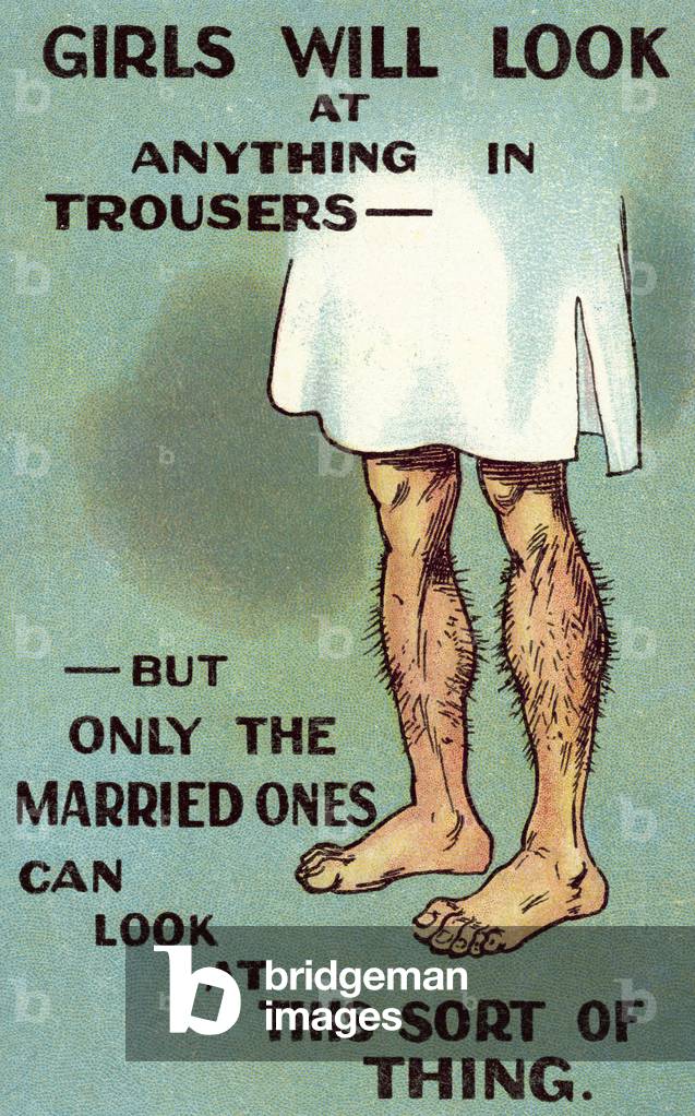 Male, hairy legs (colour litho)