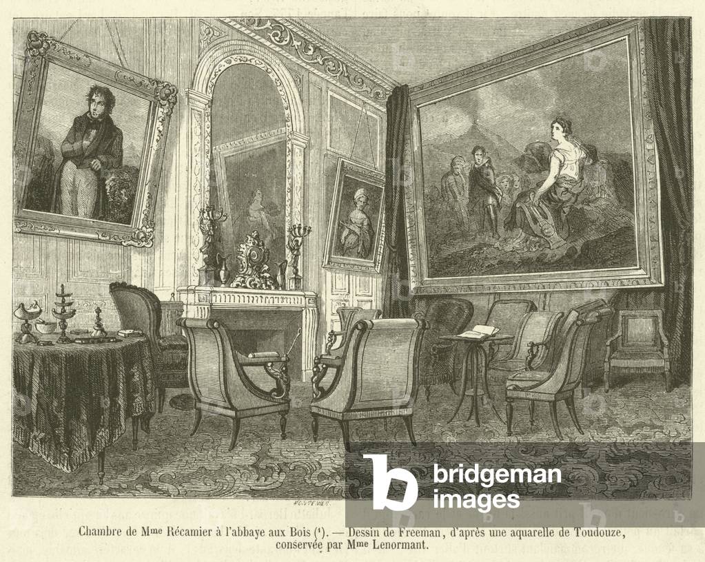 Chambre de Madame Recamier a l'abbaye aux Bois (engraving)