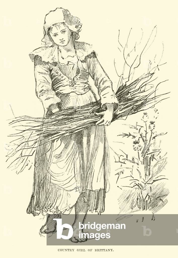 Country girl of Brittany (engraving)