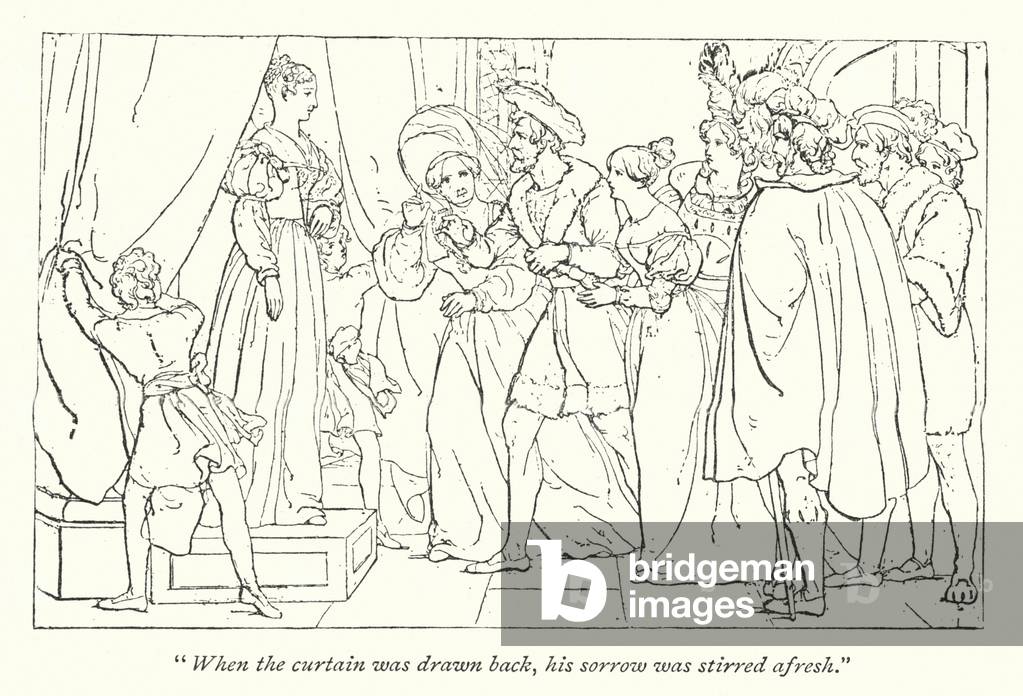 Shakespeare's The Winter's Tale; Hermione on the pedestal (engraving)