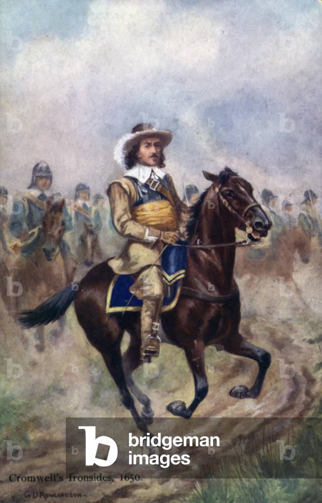 Cromwell's Ironsides, 1650 (colour litho)