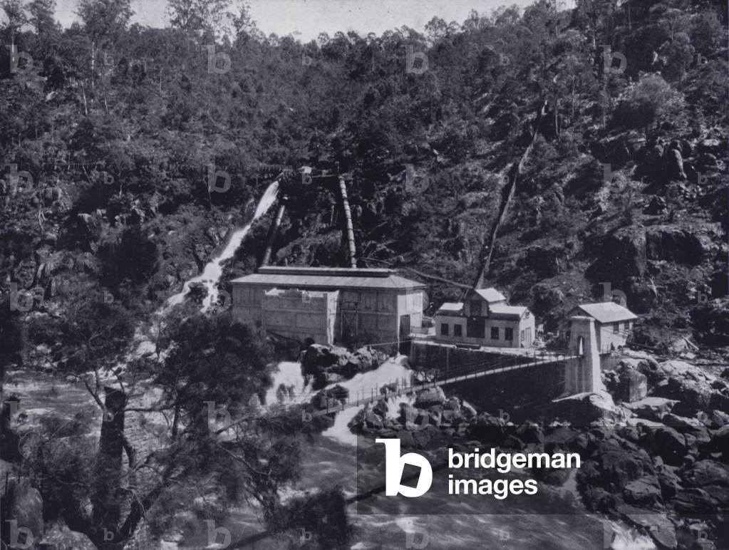 Launceston: Electric Power Station, South Esk River (b/w photo)