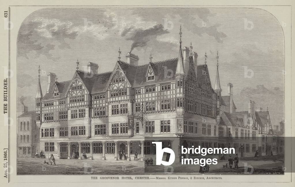 The Grosvenor Hotel, Chester, Messrs Kyrke Penson, and Ritchie, Architects (engraving)