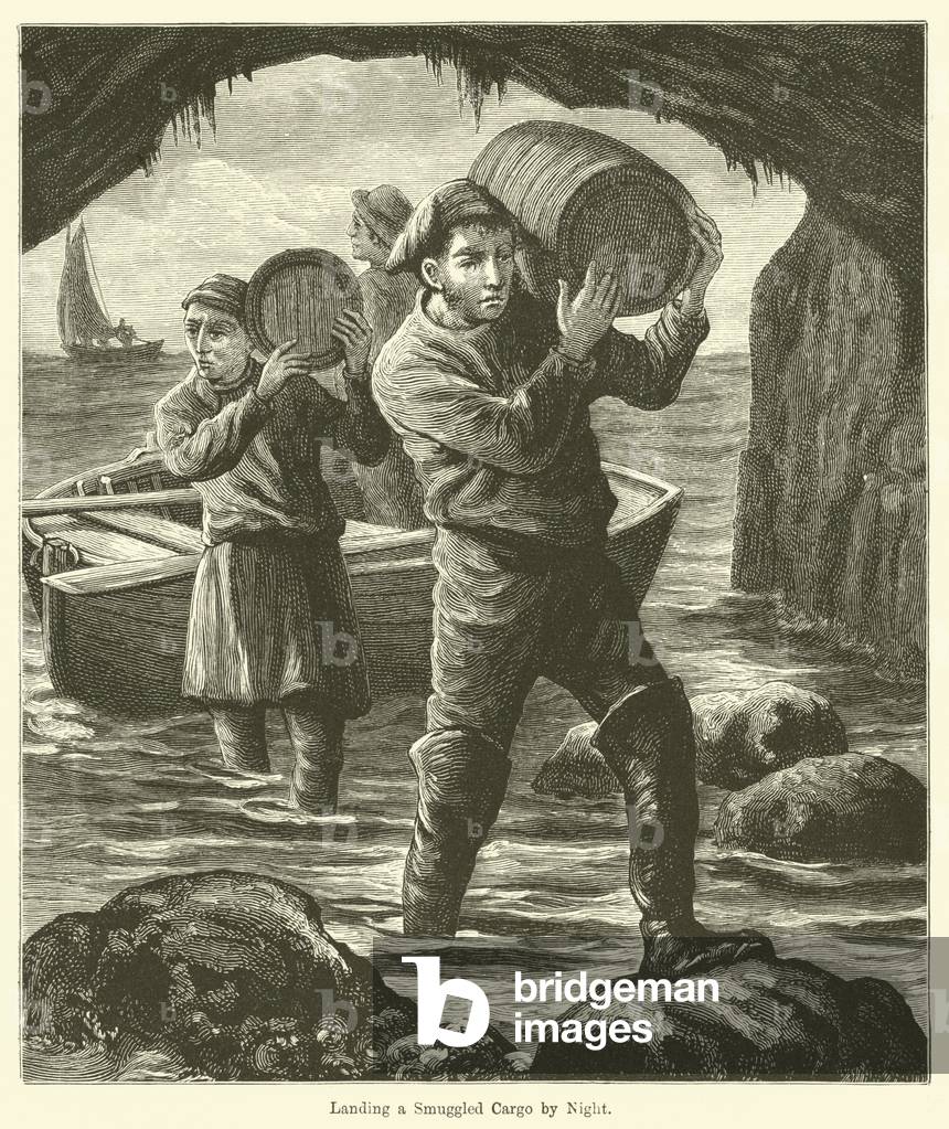 Landing a Smuggled Cargo by Night (engraving)
