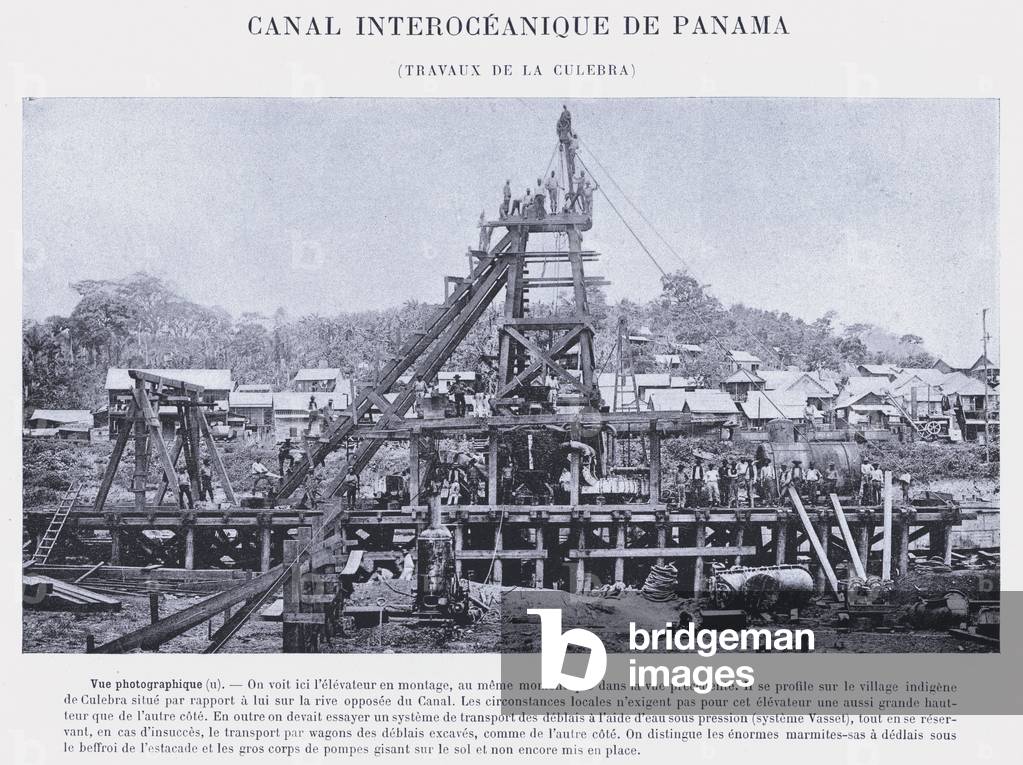 Canal Interoceanique De Panama, Travaux De La Culebra (b/w photo)