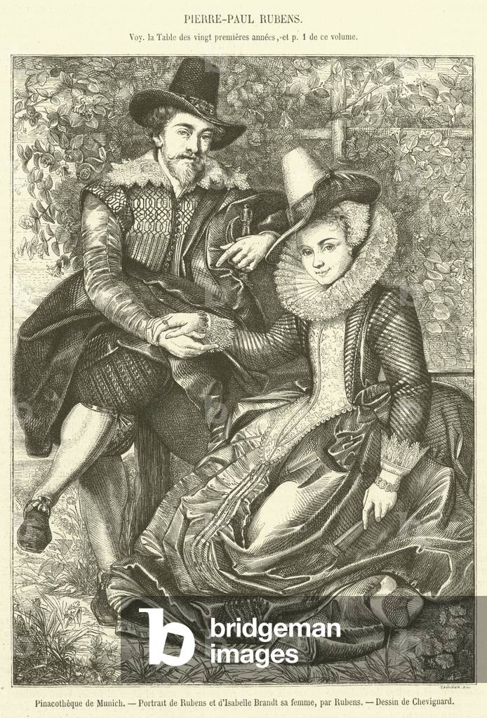Pinacotheque de Munich, Portrait de Rubens et d'Isabelle Brandt sa femme (engraving)