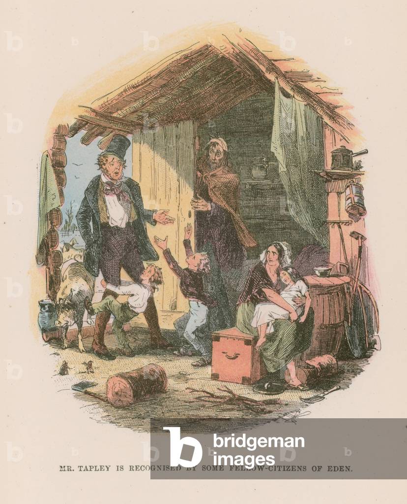 Illustration for Martin Chuzzlewit (colour litho)