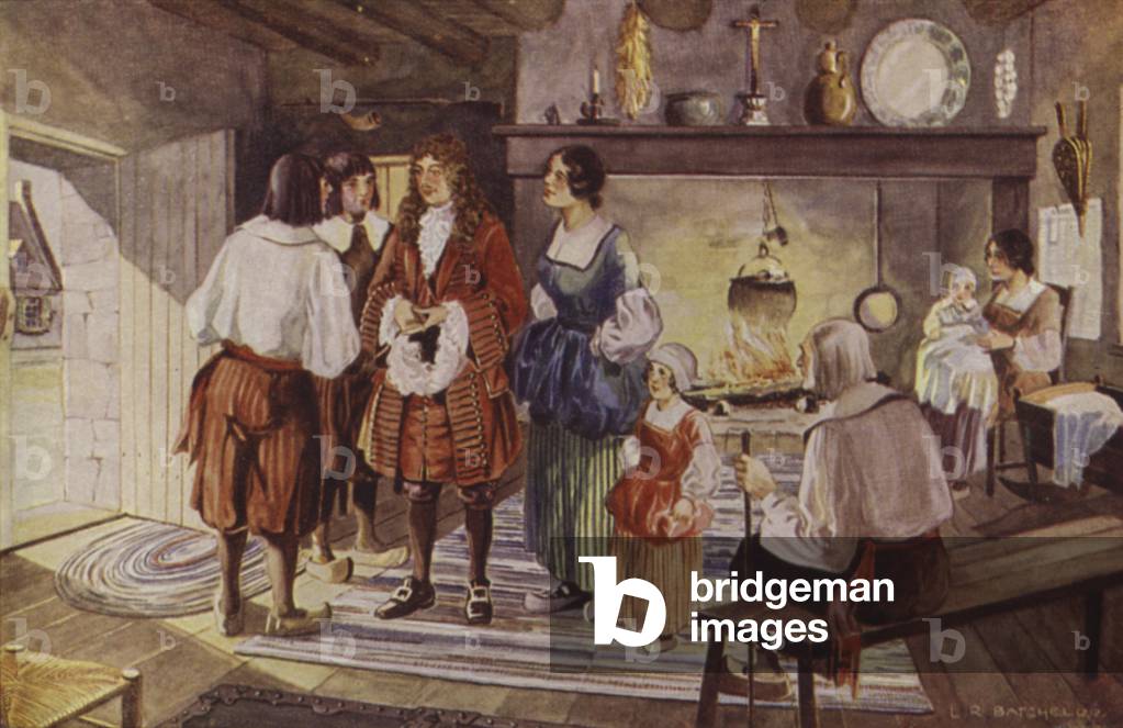 A Visit of the Intendant (colour litho)