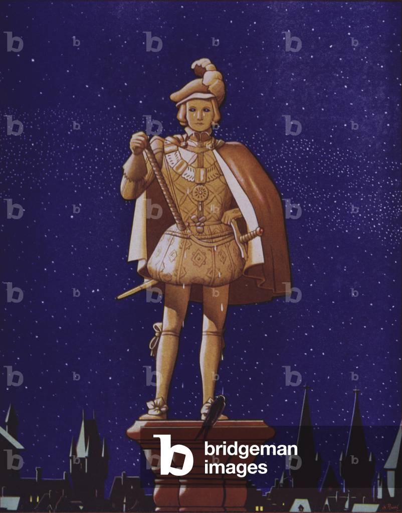 Illustration for The Happy Prince by Oscar Wilde (colour litho)