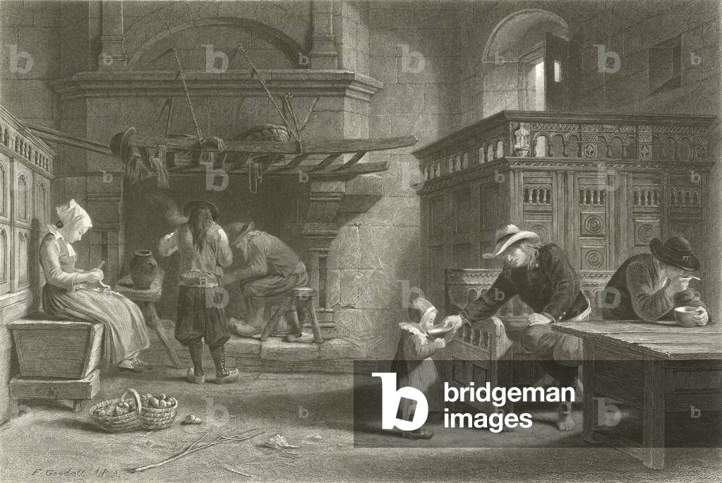 The Homely Meal, Brittany (engraving)