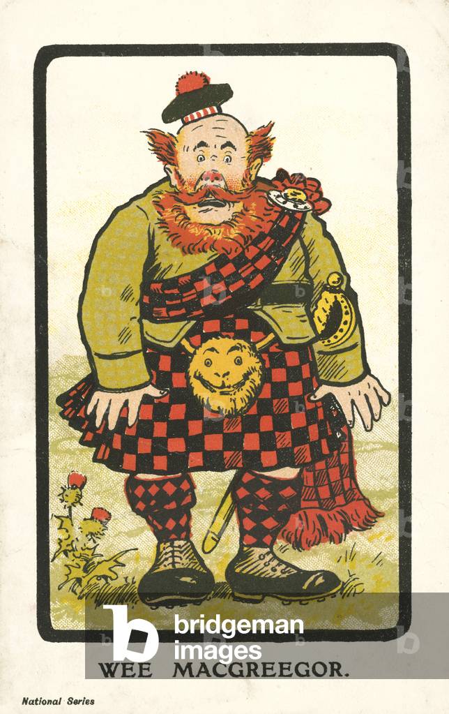 National stereotypes: Scotsman in Hghland dress (chromolitho)