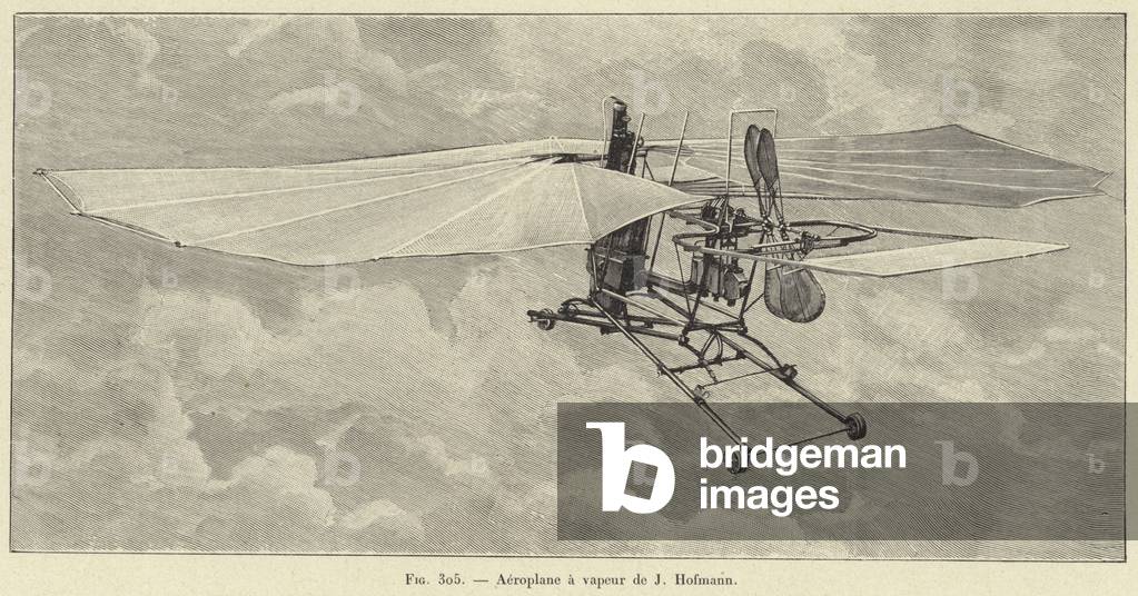 Aeroplane a vapeur de J Hofmann (engraving)