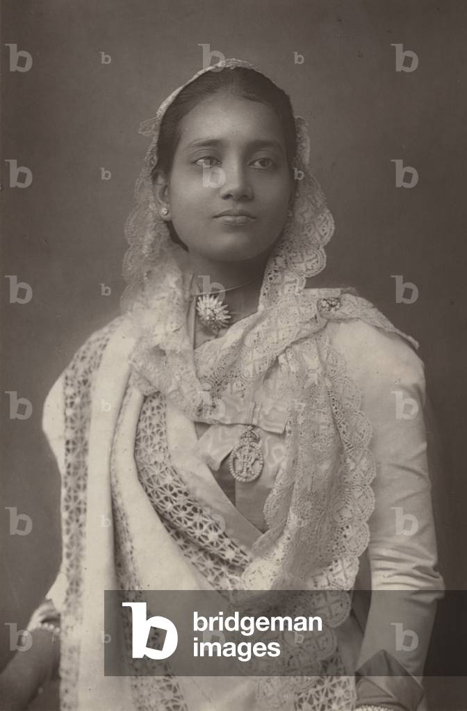 The Maharani of Kuch Behar (b/w photo)