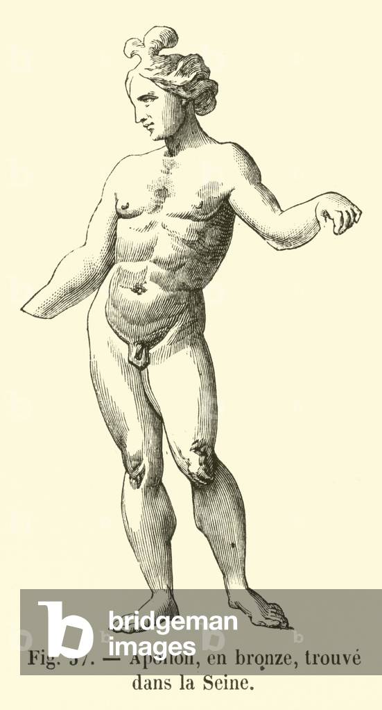 Apollon, en bronze, trouve dans la Seine (engraving)