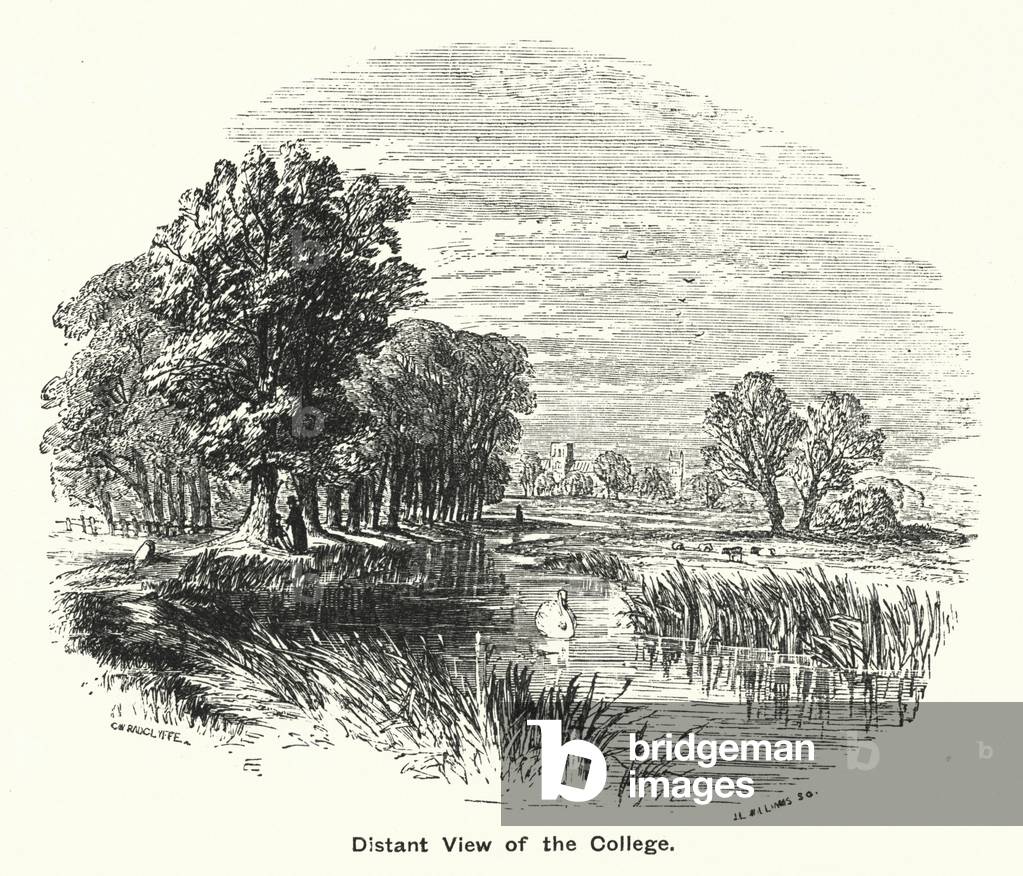 Winchester College: Distant View of the College (engraving)
