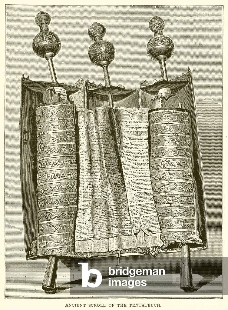 Ancient Scroll of the Pentateuch (engraving)