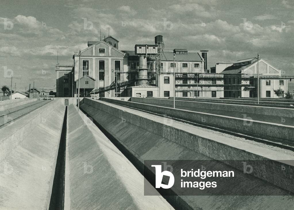 Turkey: Usak seker fabrikasi, Sugar Refinery at Usak (b/w photo)