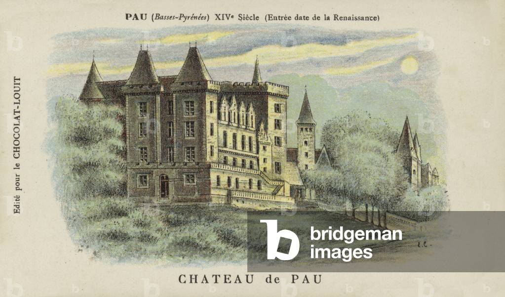 Chateau de Pau, Pau, Basses-Pyrenees (chromolitho)