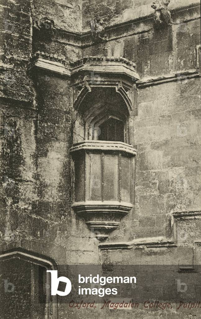 Outdoor pulpit, Magdalen College, Oxford, Oxfordshire (b/w photo)