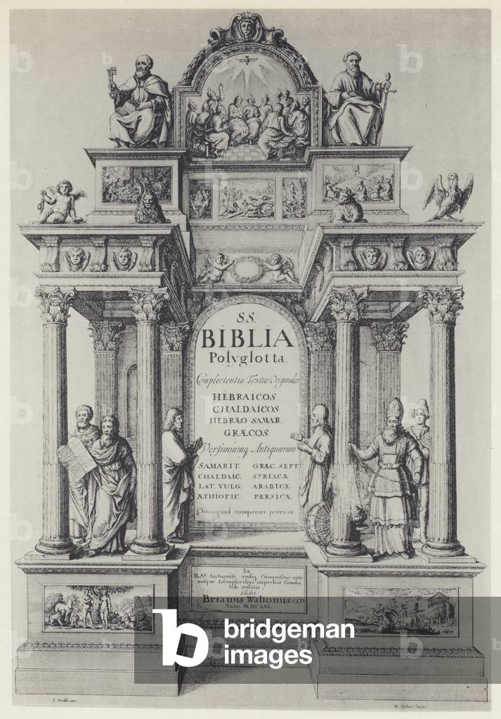 Biblia Polyglotta, Ed B Walton 1656 (b/w photo)