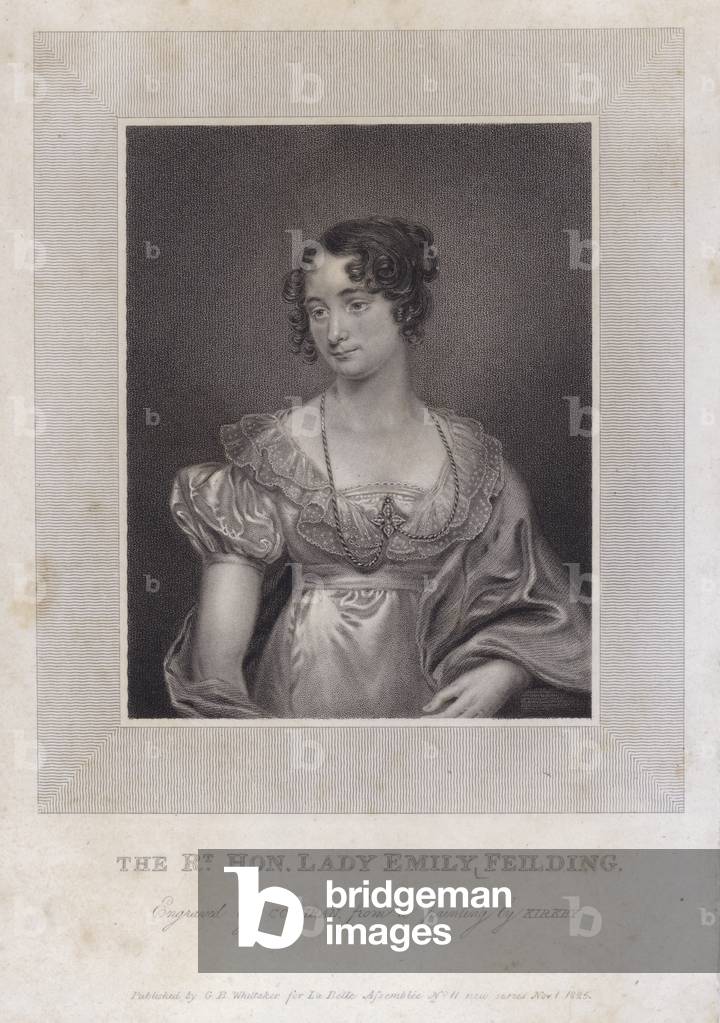 Lady Emily Feilding, fourth child of William Feilding, Viscount Feilding, and his wife Anne, 1825 (engraving)