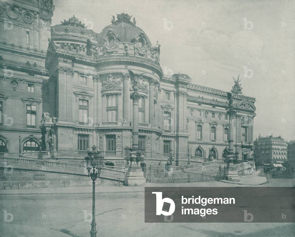 Paris: South Side of the Opera House (b/w photo)