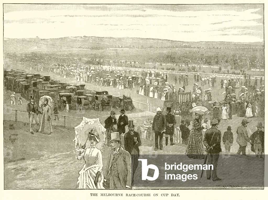 The Melbourne Race-Course on Cup Day (engraving)