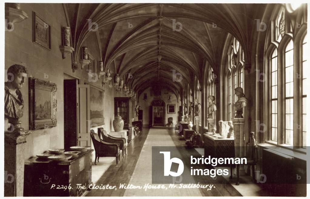 The Cloister, Wilton House, nr Salisbury (b/w photo)