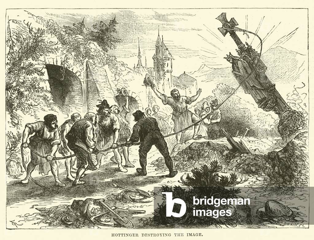 Hottinger destroying the Image (engraving)