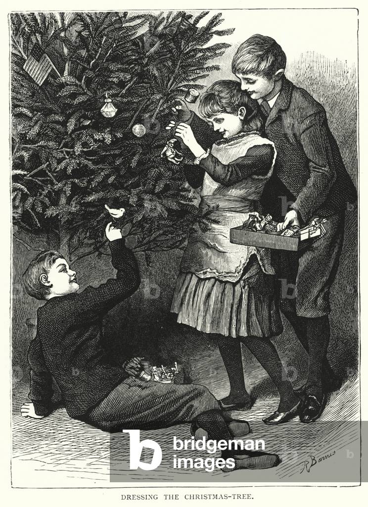 Dressing the Christmas-tree (engraving)