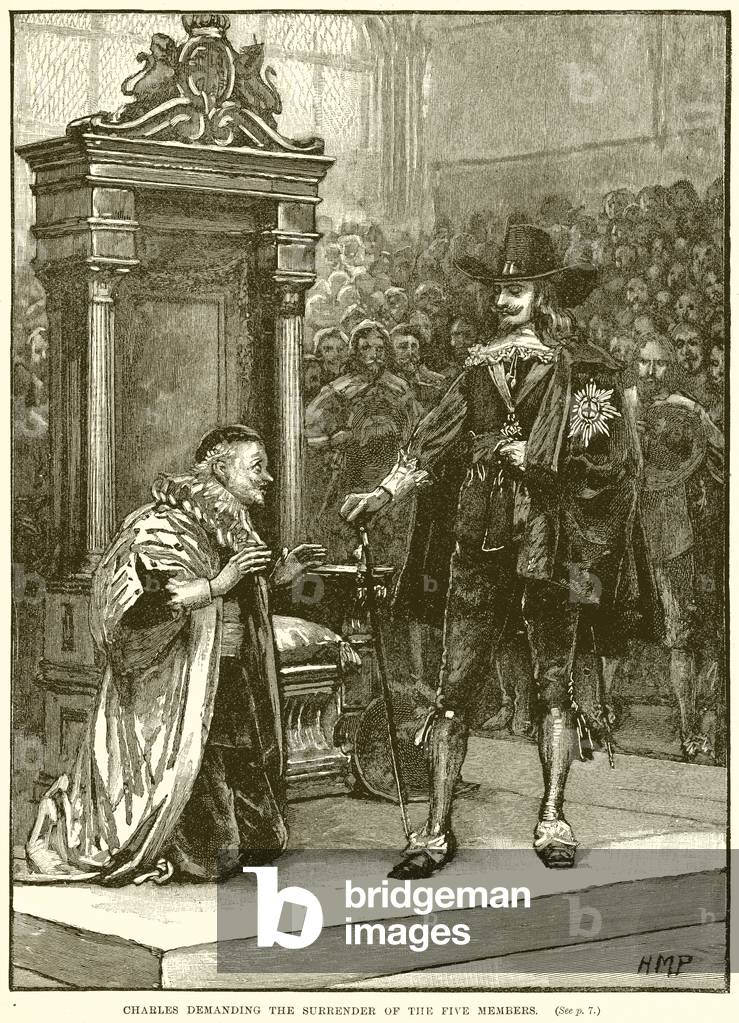 Charles demanding the Surrender of the Five Members (engraving)