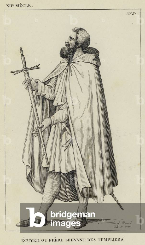 XII Siecle, Ecuyer ou Frere Servant des Templiers (engraving)