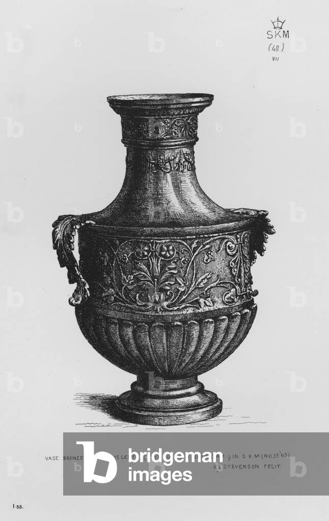 Victoria And Albert Museum: Vase, bronze, Italian, 15th century (engraving)
