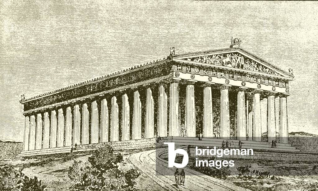 Exterior of the Parthenon at Athens in the Time of its Builders (engraving)