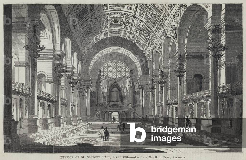 Interior of St George's Hall, Liverpool (engraving)