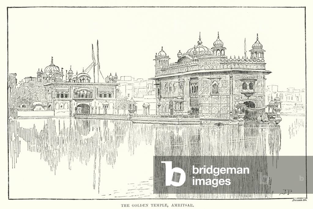 India: The Golden Temple, Amritsar (engraving)