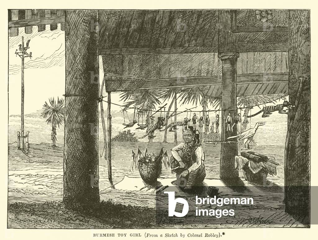 Burmese toy girl (engraving)
