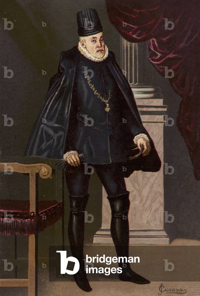 Philip II, King of Spain (chromolitho)