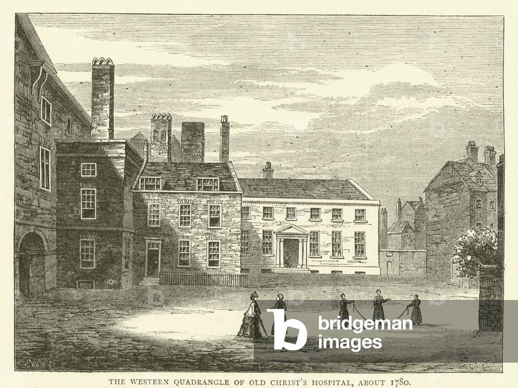 The Western Quadrangle of Old Christ's Hospital, about 1780 (engraving)