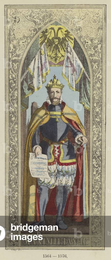 Maximilian II, 1564-1576 (coloured engraving)
